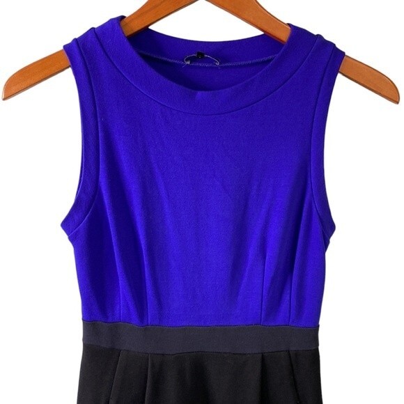 Theory Whitika Color Block Sleeveless Sheath Dress Crewneck Stretchy Pockets - Picture 3 of 16